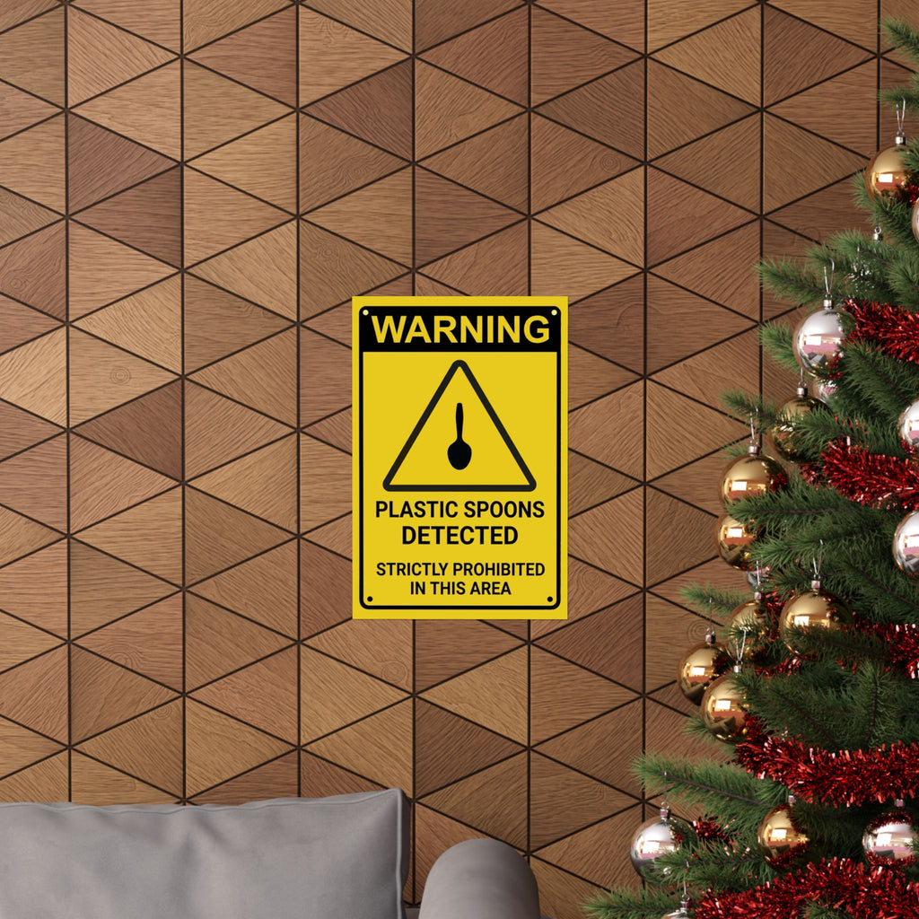 Plastic Spoons Warning Poster – Official Hazard Sign