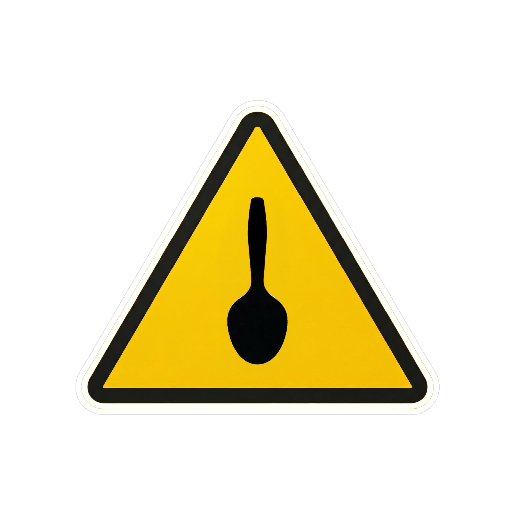Plastic Spoons Warning Sticker (Vinyl Kiss-Cut) - EU/UK