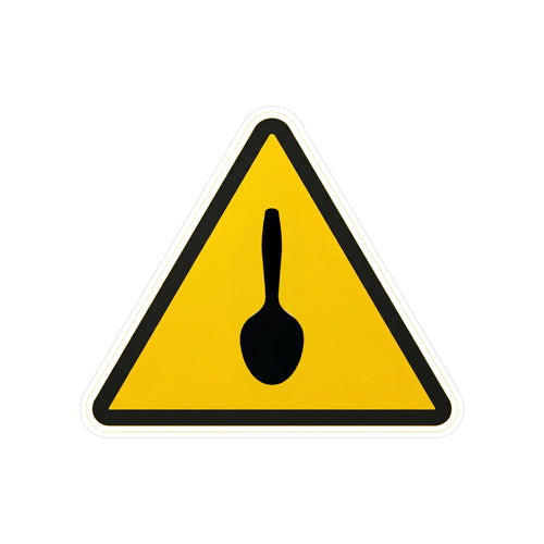Plastic Spoons Warning Sticker (Vinyl Kiss-Cut) - EU/UK
