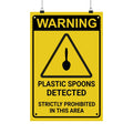 Plastic Spoons Warning Poster – Official Hazard Sign