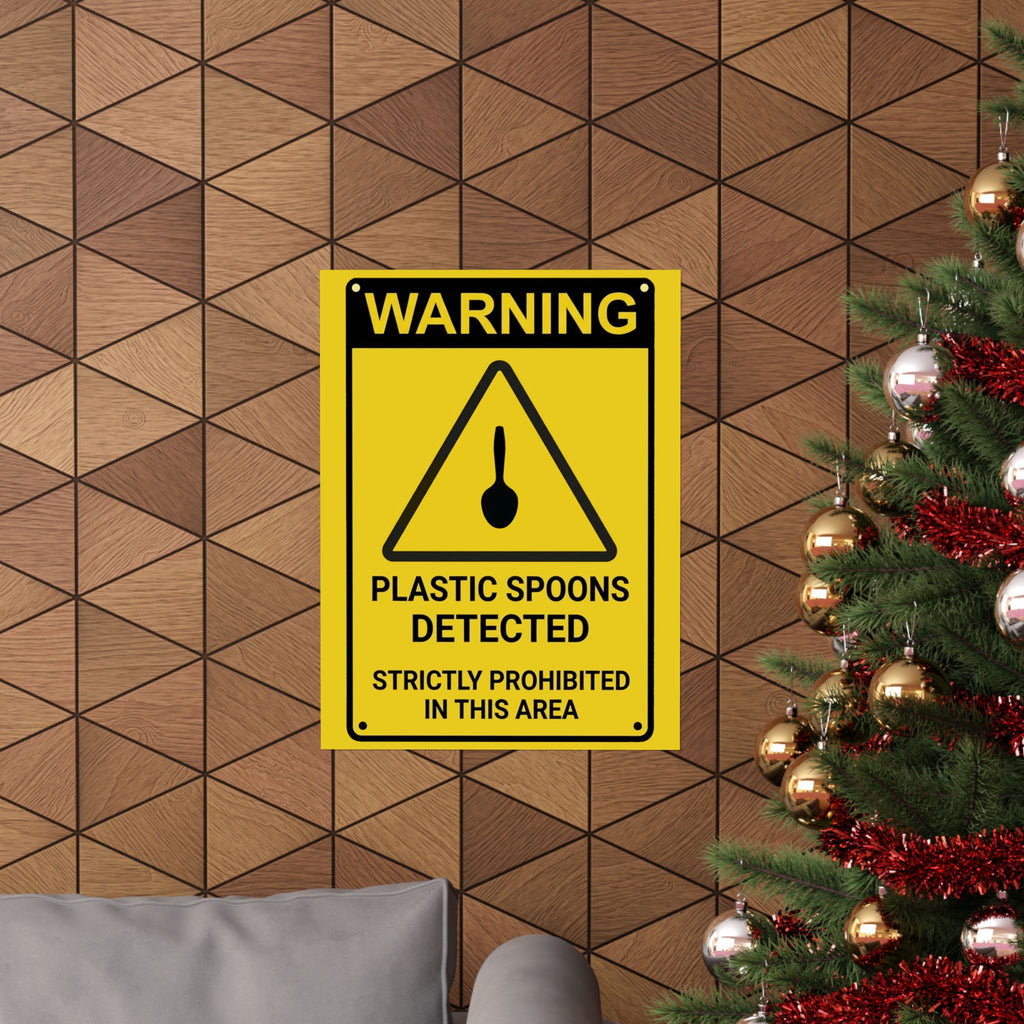 Plastic Spoons Warning Poster – Official Hazard Sign