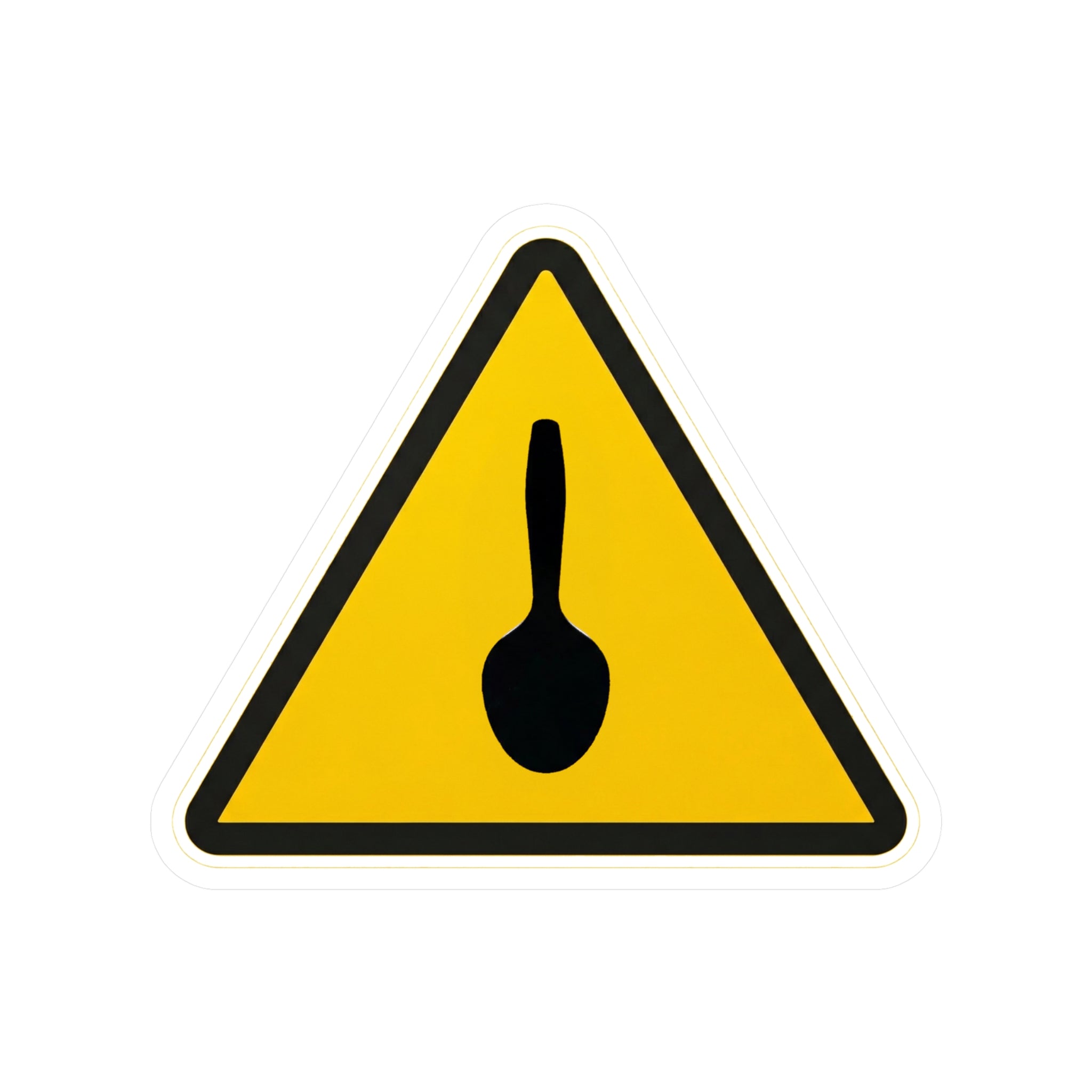 Plastic Spoons Warning Sticker (Vinyl Kiss-Cut) - EU/UK